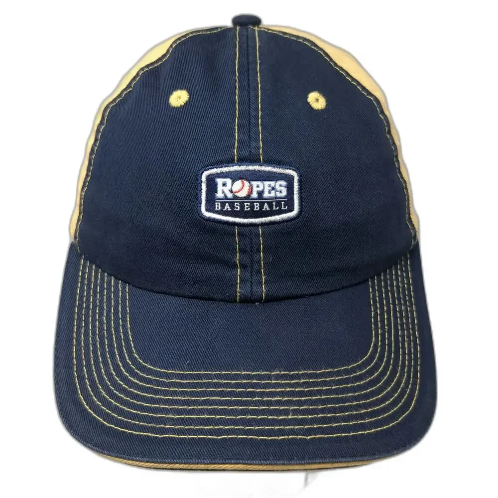 Ahead Baseball Cap Blue Yellow XL Ropes Baseball Hat Contrast Stitching